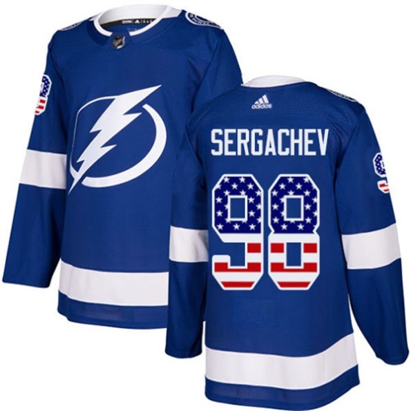 Men-s-Tampa-Bay-Lightning-Mikhail-Sergachev-NO.98-Authentic-Blue-USA-Flag-Fashion