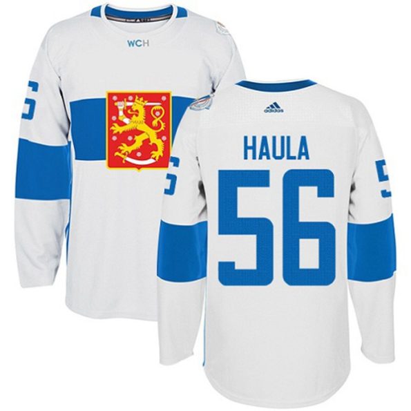Men-s-Team-Finland-NO.56-Erik-Haula-Authentic-White-Home-2016-World-Cup-of-Hockey