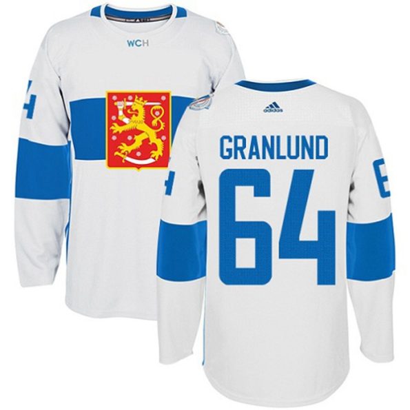 Men-s-Team-Finland-NO.64-Mikael-Granlund-Authentic-White-Home-2016-World-Cup-of-Hockey