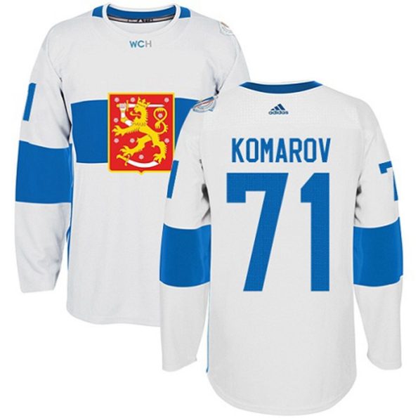 Men-s-Team-Finland-NO.71-Leo-Komarov-Authentic-White-Home-2016-World-Cup-of-Hockey