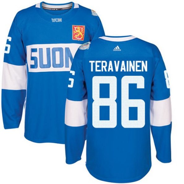 Men-s-Team-Finland-NO.86-Teuvo-Teravainen-Authentic-Blue-Away-2016-World-Cup-of-Hockey