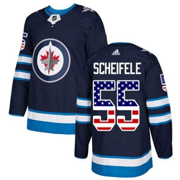 Men-s-Winnipeg-Jets-Mark-Scheifele-55-Navy-USA-Flag-Fashion-Authentic