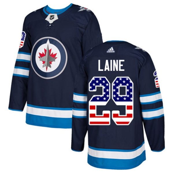 Men-s-Winnipeg-Jets-Patrik-Laine-NO.29-Authentic-Navy-Blue-USA-Flag-Fashion