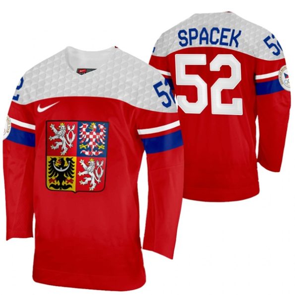 Michael-Spacek-Czech-Republic-Hockey-2022-Winter-Olympics-Red-Away-Jersey