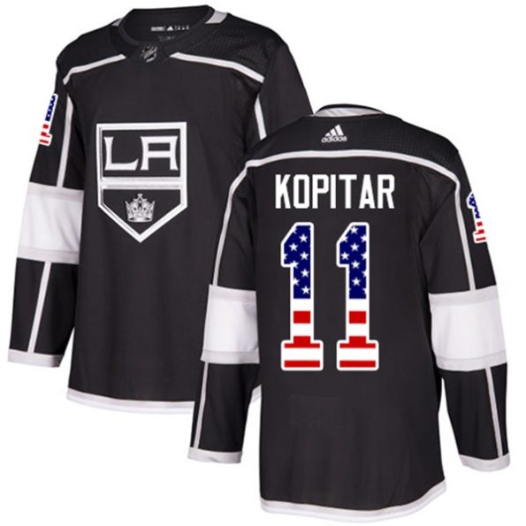 NHL-Anze-Kopitar-Authentic-Men-s-Black-Jersey-Los-Angeles-Kings-NO.11-USA-Flag-Fashion