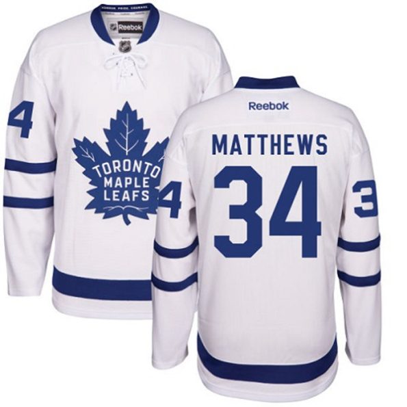 NHL-Auston-Matthews-Authentic-Men-s-White-Jersey-Reebok-Toronto-Maple-Leafs-NO.34-Away