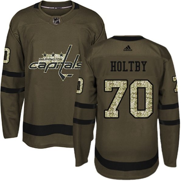 NHL-Braden-Holtby-Authentic-Men-s-Green-Jersey-Washington-Capitals-NO.70-Salute-to-Service