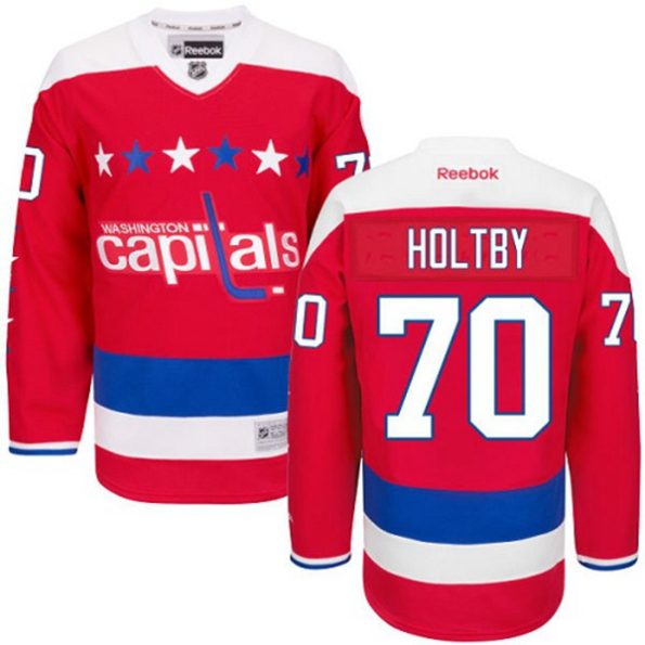 NHL-Braden-Holtby-Authentic-Men-s-Red-Jersey-Reebok-Washington-Capitals-NO.70-Third