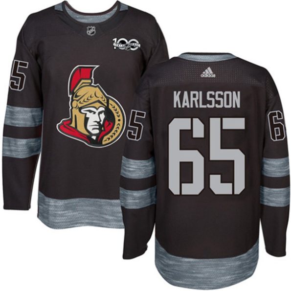 NHL-Erik-Karlsson-Authentic-Men-s-Black-Jersey-Ottawa-Senators-NO.65-1917-2017-100th-Anniversary