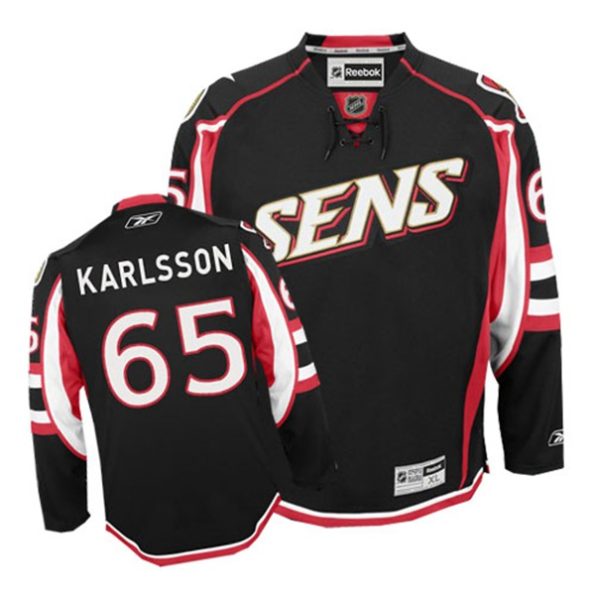 NHL-Erik-Karlsson-Authentic-Men-s-Black-Jersey-Reebok-Ottawa-Senators-NO.65-Third