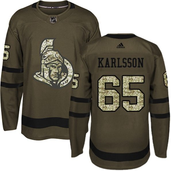 NHL-Erik-Karlsson-Authentic-Men-s-Green-Jersey-Ottawa-Senators-NO.65-Salute-to-Service