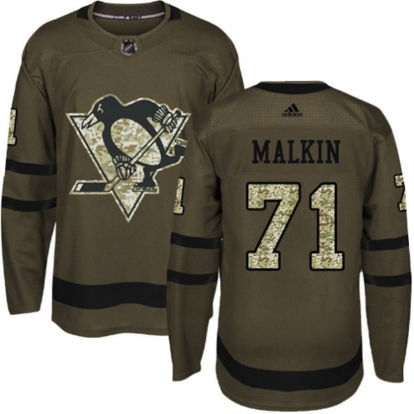 NHL-Evgeni-Malkin-Authentic-Men-s-Green-Jersey-Pittsburgh-Penguins-NO.71-Salute-to-Service