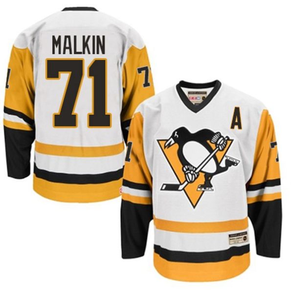 NHL-Evgeni-Malkin-Authentic-Throwback-Men-s-White-Jersey-CCM-Pittsburgh-Penguins-NO.71