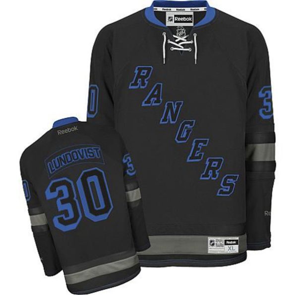 NHL-Henrik-Lundqvist-Authentic-Men-s-Black-Ice-Jersey-Reebok-New-York-Rangers-NO.30