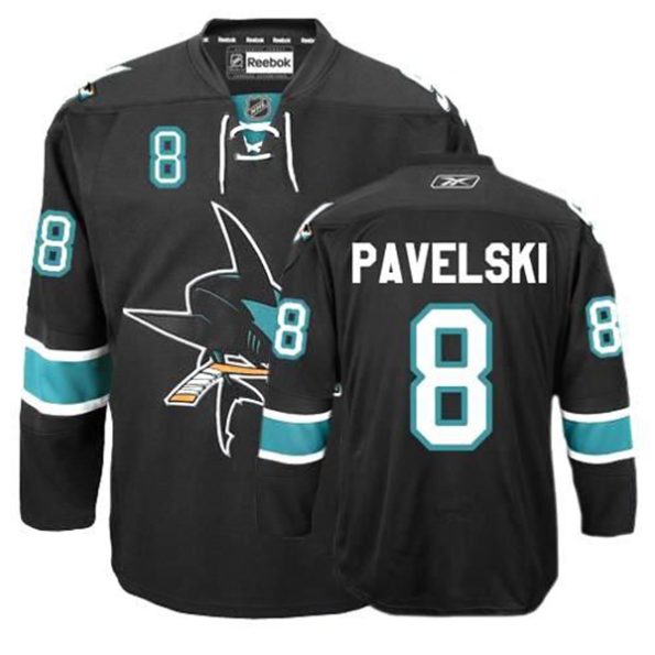 NHL-Joe-Pavelski-Authentic-Men-s-Black-Jersey-Reebok-San-Jose-Sharks-NO.8-Third
