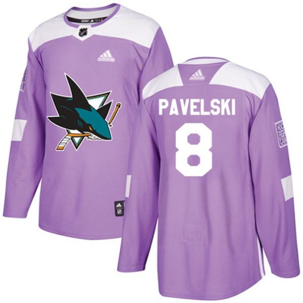 NHL-Joe-Pavelski-Authentic-Men-s-Purple-Jersey-San-Jose-Sharks-NO.8-Fights-Cancer-Practice