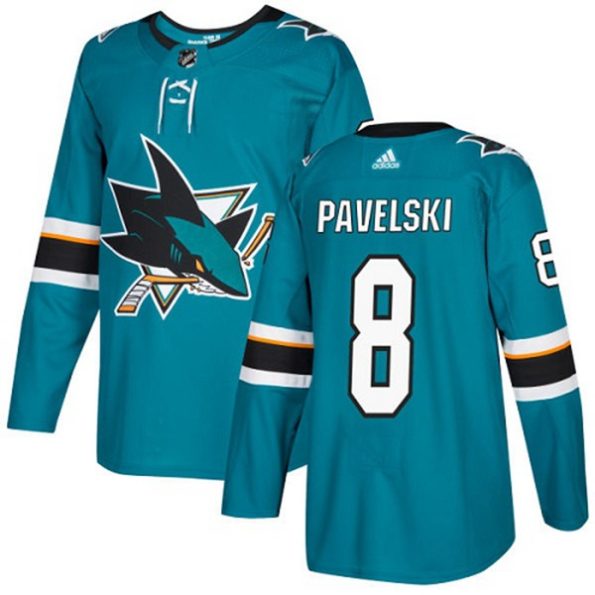 NHL-Joe-Pavelski-Authentic-Men-s-Teal-Green-Jersey-San-Jose-Sharks-NO.8-Home