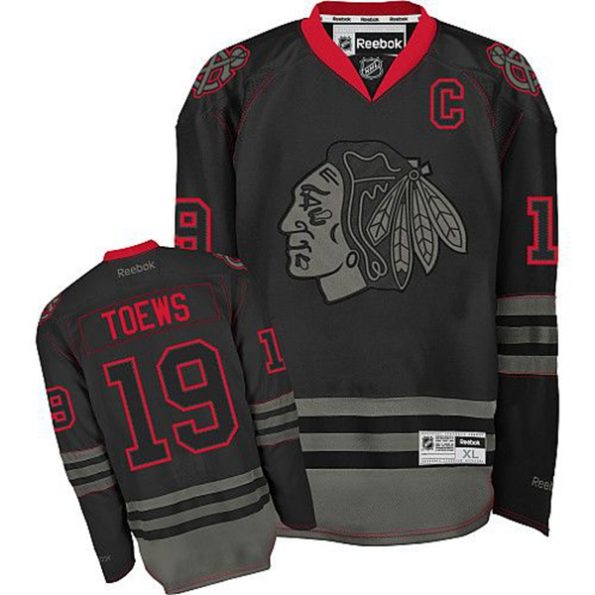 NHL-Jonathan-Toews-Authentic-Men-s-Black-Ice-Jersey-Reebok-Chicago-Blackhawks-NO.19