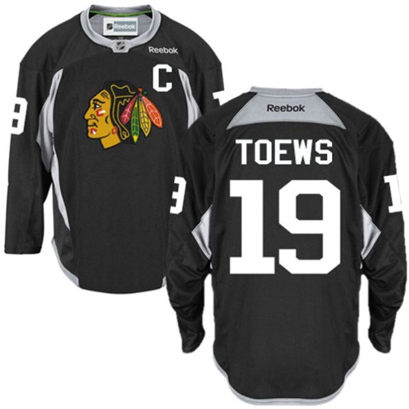 NHL-Jonathan-Toews-Authentic-Men-s-Black-Jersey-Reebok-Chicago-Blackhawks-NO.19-Practice