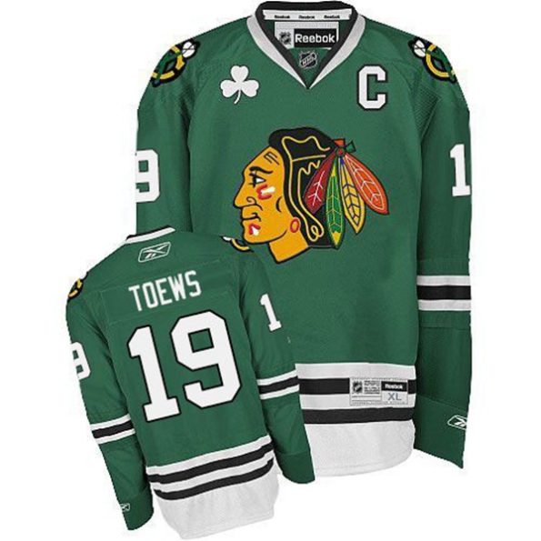 NHL-Jonathan-Toews-Authentic-Men-s-Green-Jersey-Reebok-Chicago-Blackhawks-NO.19