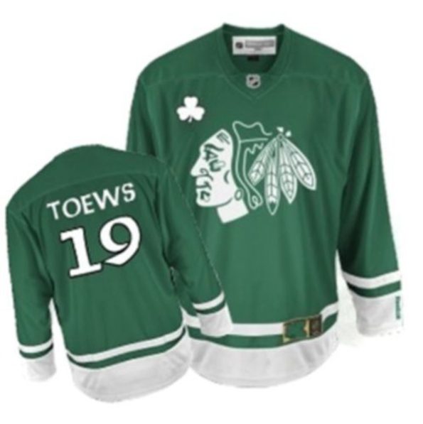 NHL-Jonathan-Toews-Authentic-Men-s-Green-Jersey-Reebok-Chicago-Blackhawks-NO.19-St-Pattys-Day