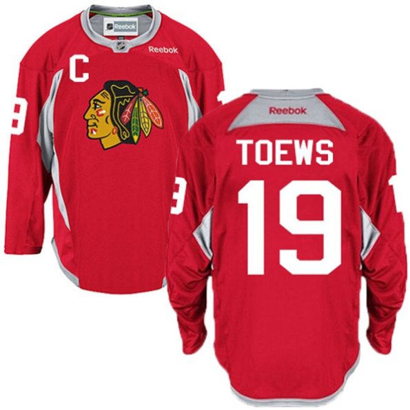 NHL-Jonathan-Toews-Authentic-Men-s-Red-Jersey-Reebok-Chicago-Blackhawks-NO.19-Practice