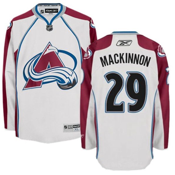NHL-Nathan-MacKinnon-Authentic-Men-s-White-Jersey-Reebok-Colorado-Avalanche-NO.29-Away