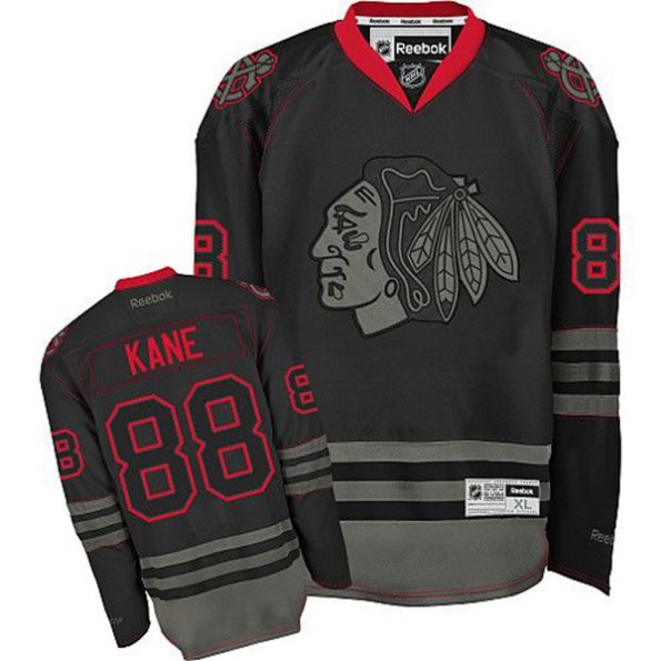 NHL-Patrick-Kane-Authentic-Men-s-Black-Ice-Jersey-Reebok-Chicago-Blackhawks-NO.88