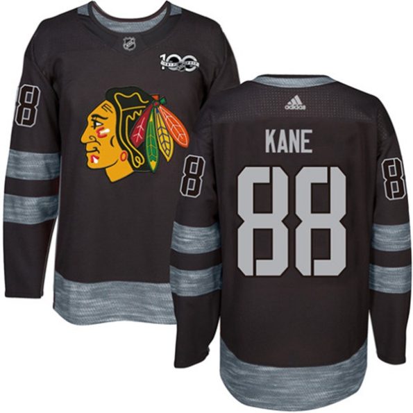 NHL-Patrick-Kane-Authentic-Men-s-Black-Jersey-Chicago-Blackhawks-NO.88-1917-2017-100th-Anniversary