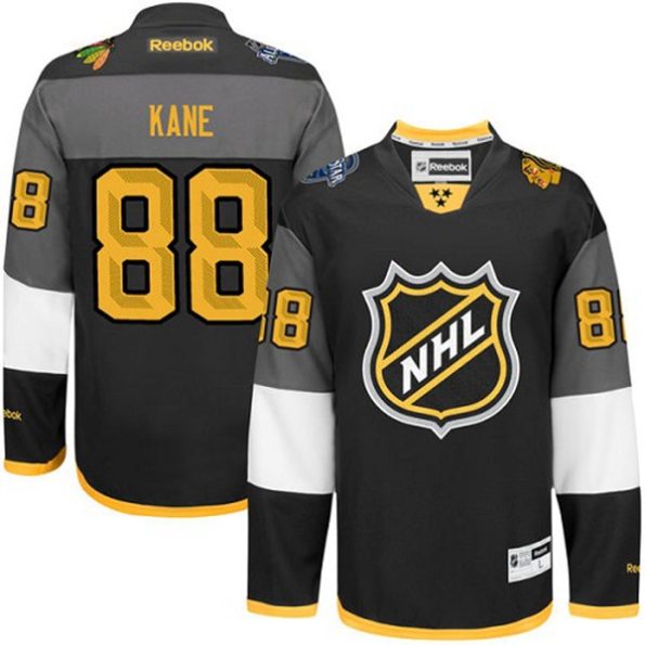 NHL-Patrick-Kane-Authentic-Men-s-Black-Jersey-Reebok-Chicago-Blackhawks-NO.88-2016-All-Star