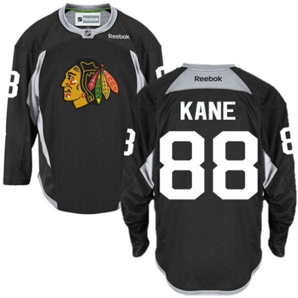 NHL-Patrick-Kane-Authentic-Men-s-Black-Jersey-Reebok-Chicago-Blackhawks-NO.88-Practice