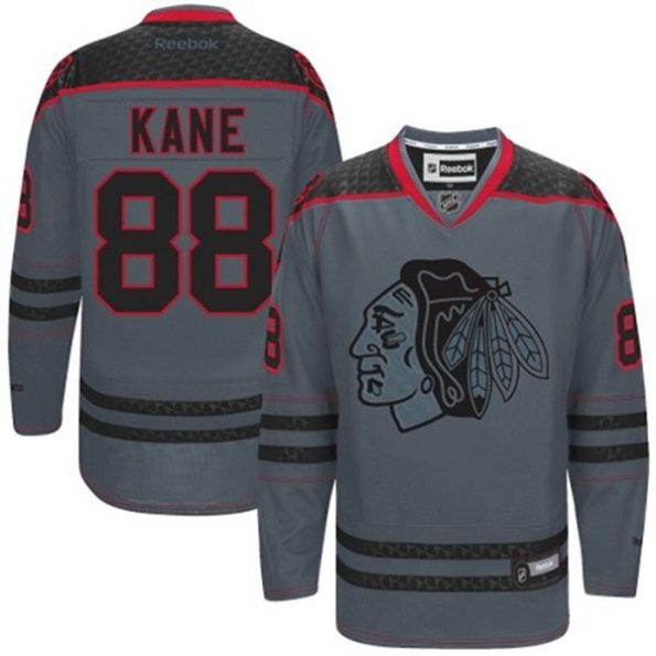 NHL-Patrick-Kane-Authentic-Men-s-Charcoal-Jersey-Reebok-Chicago-Blackhawks-NO.88-Cross-Check-Fashion