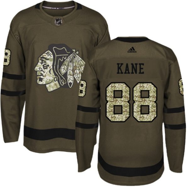 NHL-Patrick-Kane-Authentic-Men-s-Green-Jersey-Chicago-Blackhawks-NO.88-Salute-to-Service