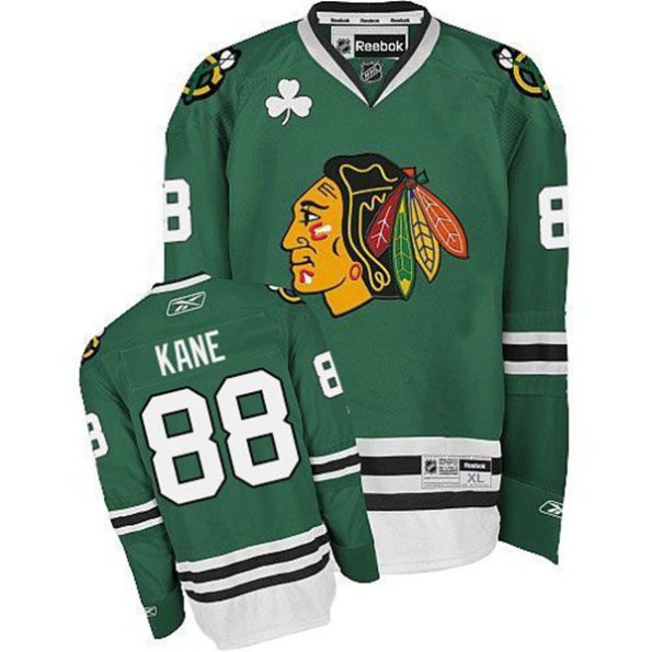 NHL-Patrick-Kane-Authentic-Men-s-Green-Jersey-Reebok-Chicago-Blackhawks-NO.88