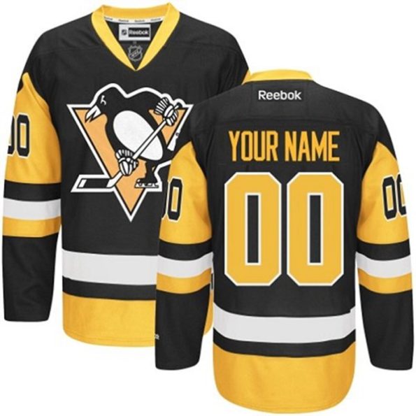 NHL-Pittsburgh-Penguins-Customized-Reebok-Third-Black-Gold-Authentic