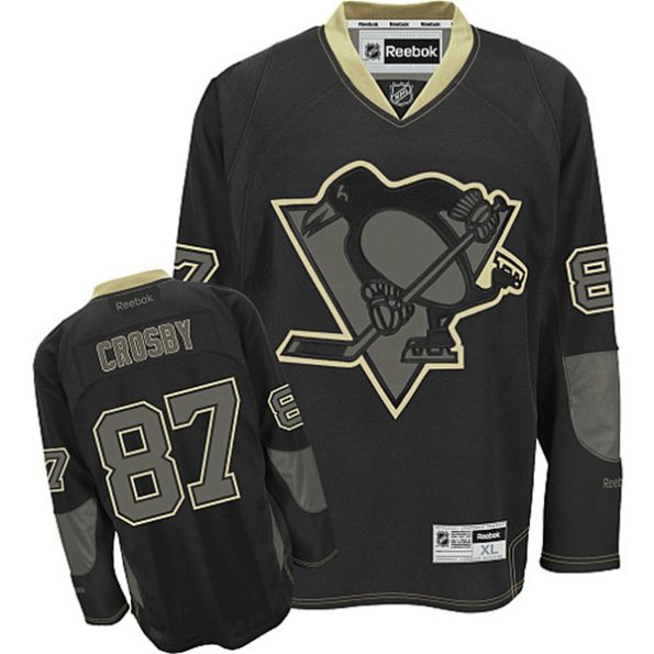 NHL-Sidney-Crosby-Authentic-Men-s-Black-Ice-Jersey-Reebok-Pittsburgh-Penguins-NO.87