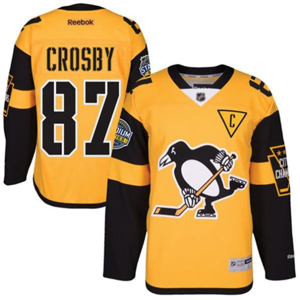 NHL-Sidney-Crosby-Authentic-Men-s-Gold-Jersey-Reebok-Pittsburgh-Penguins-NO.87-2017-Stadium-Series