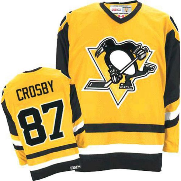 NHL-Sidney-Crosby-Authentic-Throwback-Men-s-Gold-Jersey-CCM-Pittsburgh-Penguins-NO.87
