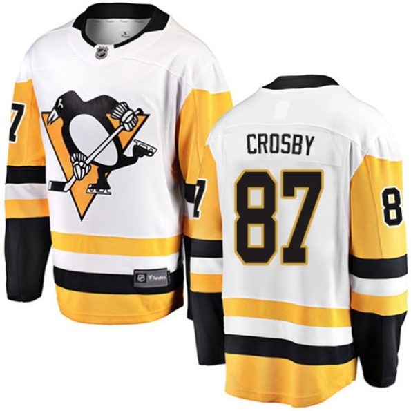NHL-Sidney-Crosby-Breakaway-Men-s-White-Jersey-Fanatics-Branded-Pittsburgh-Penguins-NO.87-Away
