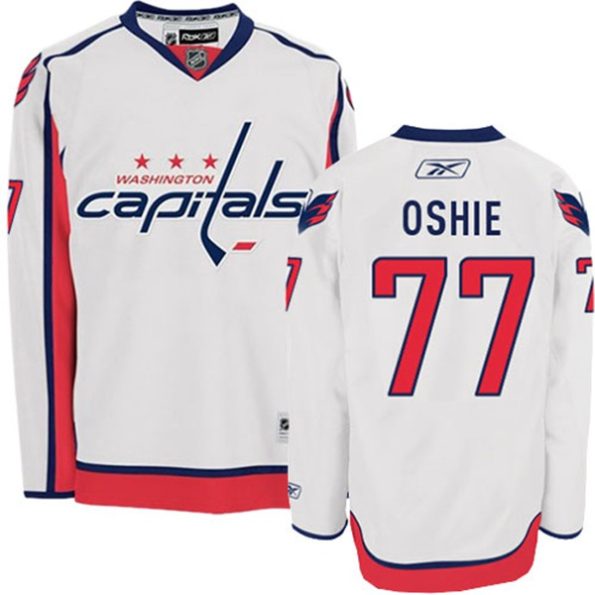 NHL-T.J.-Oshie-Authentic-Men-s-White-Jersey-Reebok-Washington-Capitals-NO.77-Away