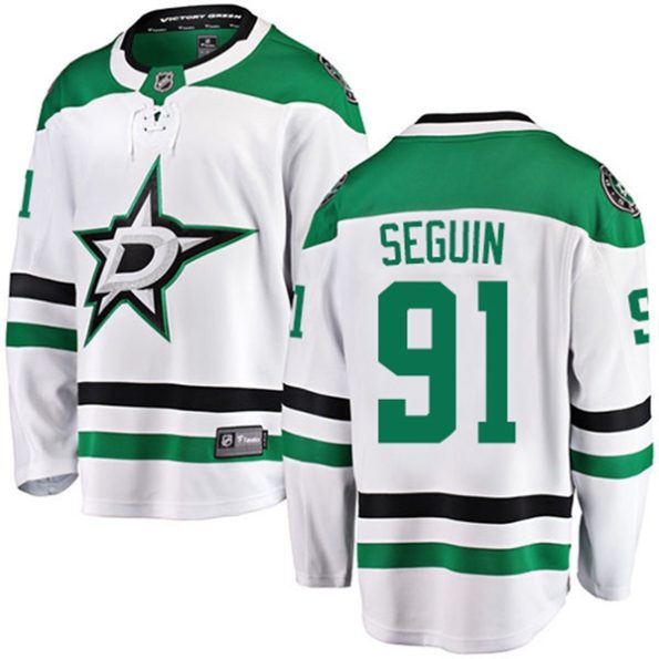 NHL-Tyler-Seguin-Breakaway-Men-s-White-Jersey-Fanatics-Branded-Dallas-Stars-NO.91-Away
