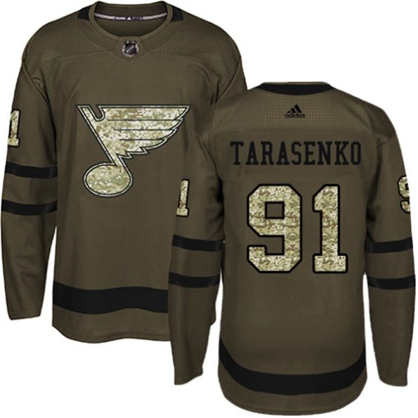 NHL-Vladimir-Tarasenko-Authentic-Men-s-Green-Jersey-St.-Louis-Blues-NO.91-Salute-to-Service