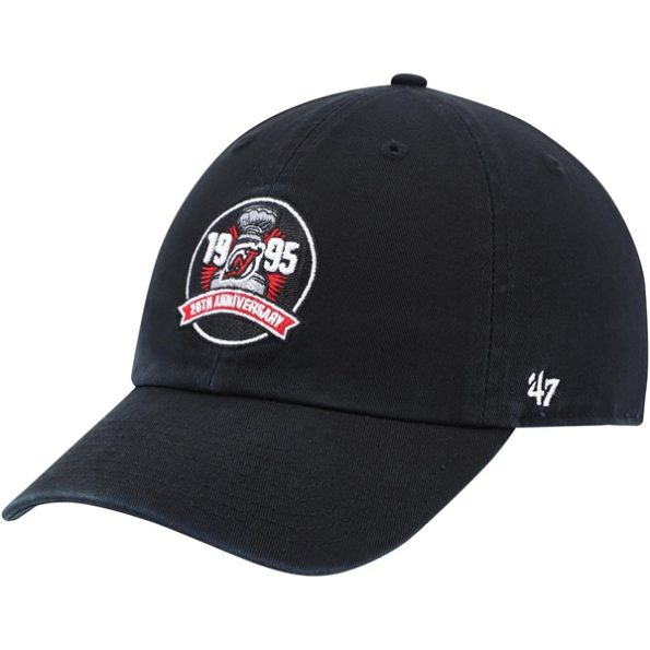 New-Jersey-Devils-47-Team-Logo-Clean-Up-Justerbar-Keps-Svart.2