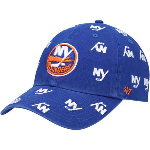 New-York-Islanders-47-Dam-Confetti-Clean-Up-Logo-Justerbar-Keps-Royal.1