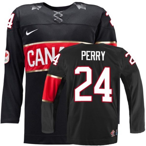 Olympic-Hockey-Corey-Perry-Authentic-Men-s-Black-Jersey-Nike-Team-Canada-NO.24-Third-2014