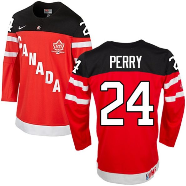 Olympic-Hockey-Corey-Perry-Authentic-Men-s-Red-Jersey-Nike-Team-Canada-NO.24-100th-Anniversary