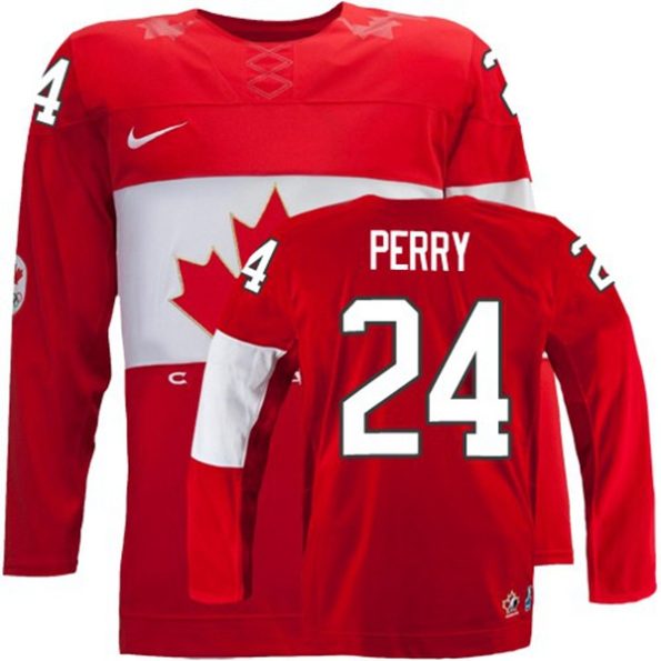 Olympic-Hockey-Corey-Perry-Authentic-Men-s-Red-Jersey-Nike-Team-Canada-NO.24-Away-2014
