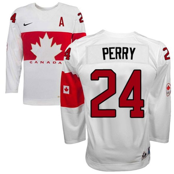 Olympic-Hockey-Corey-Perry-Authentic-Men-s-White-Jersey-Nike-Team-Canada-NO.24-Home-2014