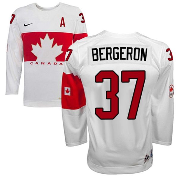 Olympic-Hockey-Patrice-Bergeron-Authentic-Men-s-White-Jersey-Nike-Team-Canada-NO.37-Home-2014