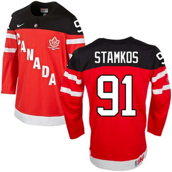 Olympic-Hockey-Steven-Stamkos-Authentic-Men-s-Red-Jersey-Nike-Team-Canada-NO.91-100th-Anniversary